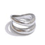 Yhpup 6789 #   Anel de metal de aço inoxidável, camada dupla geométrica fundida de alta qualidade, textura resistente à água, joias diárias da moda