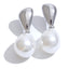 Yhpup popular chegada simulado pérolas gota geométrica brincos elegantes elegante aço inoxidável versátil diário jóias presente