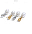 Yhpup popular chegada simulado pérolas gota geométrica brincos elegantes elegante aço inoxidável versátil diário jóias presente