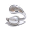 Yhpup moda imitação de pérola gota de água dedo anel ajustável feminino 316l aço inoxidável elegante ouro banhado a platina jóias