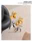 Yhpup moda folhas de aço inoxidável flor brincos brilhante anti alergia à prova dwaterproof água charme textura jóias alta qualidade