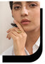 Yhpup Anel de dedo geométrico com textura de aço inoxidável banhado a PVD 18K para mulheres individualista elegante metal ajustável joia presente