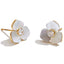 Yhpup à prova d'água exclusivo concha natural flor colar dourado brincos anel pulseira conjunto de aço inoxidável joias de fada doce