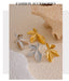 Yhpup moda folhas de aço inoxidável flor brincos brilhante anti alergia à prova dwaterproof água charme textura jóias alta qualidade