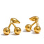 Yhpup 316L Aço Inoxidável Metal Chic Cereja Brincos Dourados Resistente À Água Charme Moda Jóias 18K PVD Banhado Atacado