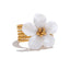 Yhpup mais grosso concha natural flor aberta cor de ouro anel moda aço inoxidável elegante requintado à prova dwaterproof água dedo jóias 2024