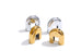 Yhpup 2024 316L aço inoxidável metal brilhante em forma de U brincos de argola ocos 18K PVD banhado a textura joias atraentes à prova d'água