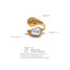 Yhpup moda imitação de pérola gota de água dedo anel ajustável feminino 316l aço inoxidável elegante ouro banhado a platina jóias
