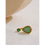 Yhpup chegada verde pedra natural zircônia gota de água geométrica anel dourado para mulheres aço inoxidável elegante jóias presente