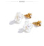 Yhpup brincos de aço inoxidável estilo coreano, elegantes, pérolas simuladas, resina, flor, zircônia, dourado, joias de fadas diárias