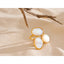 Yhpup luxo de alta qualidade concha natural flor dourada anel ajustável moda 316 aço inoxidável tecnologia fundida charme jóias
