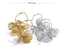 Yhpup design exclusivo de aço inoxidável flor de metal brincos de argola grandes 2024 personalidade moda joias atraentes à prova d'água
