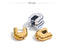 Yhpup 2024 316L aço inoxidável metal brilhante em forma de U brincos de argola ocos 18K PVD banhado a textura joias atraentes à prova d'água