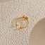 Yhpup delicado brilhante zircônia cúbica bowknot arco aberto anel de dedo aço inoxidável doce diário na moda jóias acessórios