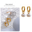 Yhpup alta qualidade imitação de pérolas gota aço inoxidável dourado coreano hoop brincos encantos moda jóias bijoux femme presente