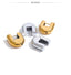 Yhpup 2024 316L aço inoxidável metal brilhante em forma de U brincos de argola ocos 18K PVD banhado a textura joias atraentes à prova d'água