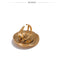 Yhpup Anel de dedo grande e elegante de aço inoxidável, personalidade ajustável, moderno, banhado a ouro 18k, joias da moda para mulheres