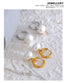 Yhpup alta qualidade imitação de pérolas gota aço inoxidável dourado coreano hoop brincos encantos moda jóias bijoux femme presente