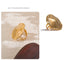 Yhpup Anel de dedo grande e elegante de aço inoxidável, personalidade ajustável, moderno, banhado a ouro 18k, joias da moda para mulheres